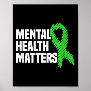 Geestelijke gezondheid S Green Ribbon Geestelijke Poster
