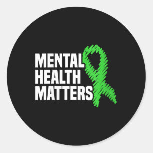 Geestelijke gezondheid S Green Ribbon Geestelijke  Ronde Sticker