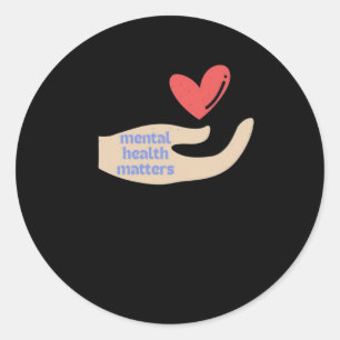 Geestelijke Gezondheid S Rode Hart Hand Design Sol Ronde Sticker