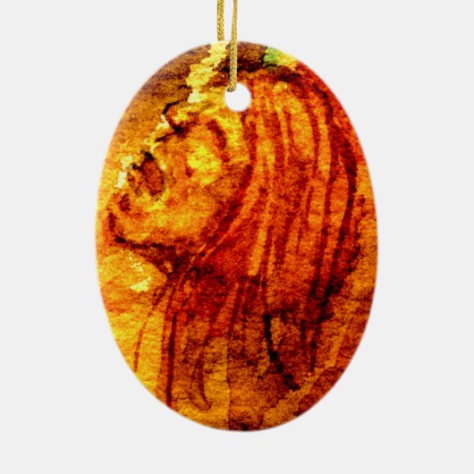 Geestelijke gezondheid verdriet Waterverf schilder Keramisch Ornament (Achterkant)