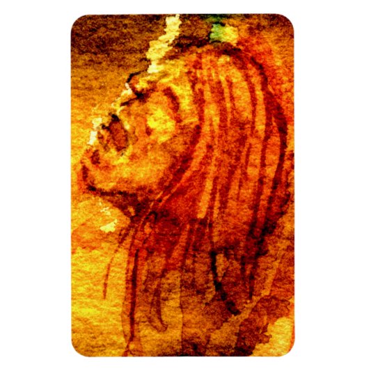 Geestelijke gezondheid verdriet Waterverf schilder Magneet (Verticaal)