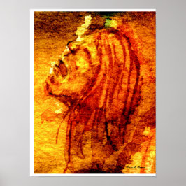 Geestelijke gezondheid verdriet Waterverf schilder Poster