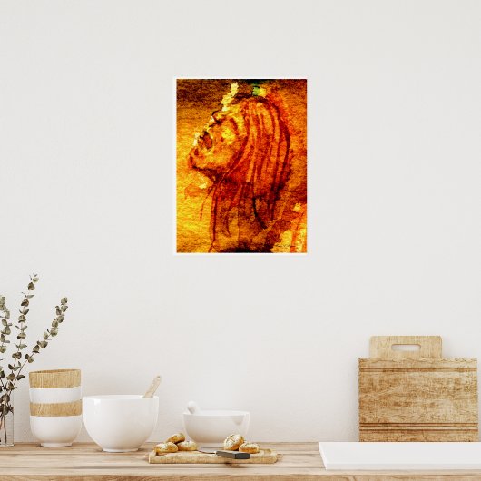 Geestelijke gezondheid verdriet Waterverf schilder Poster (Keuken)