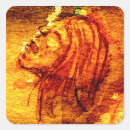 Geestelijke gezondheid verdriet Waterverf schilder Vierkante Sticker