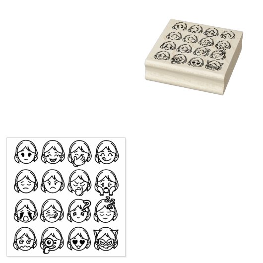 Geestelijke gezondheid, Vrouwen Stemmingsemoji's,  Rubberstempel (Gestempeld)