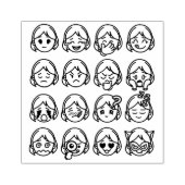 Geestelijke gezondheid, Vrouwen Stemmingsemoji's,  Rubberstempel (Afrduk)
