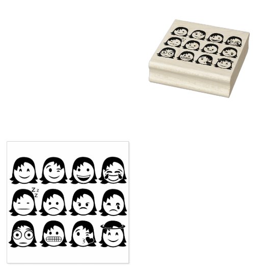 Geestelijke gezondheid, Vrouwen Stemmingsemoji's,  Rubberstempel (Gestempeld)