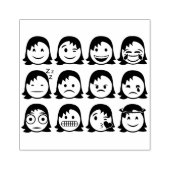 Geestelijke gezondheid, Vrouwen Stemmingsemoji's,  Rubberstempel (Afrduk)