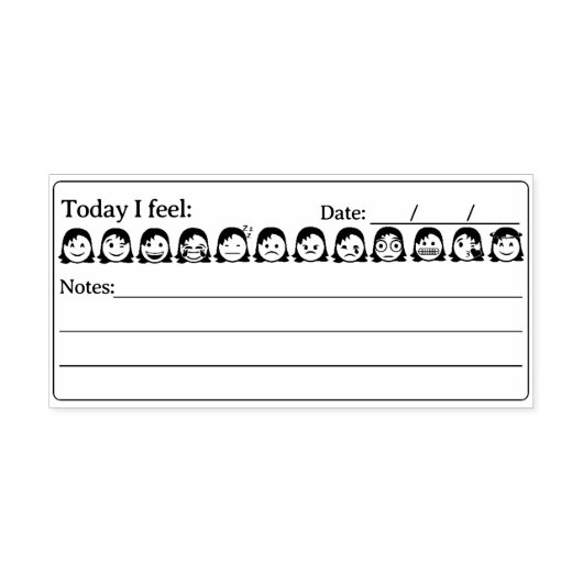 Geestelijke gezondheid, Vrouwen Stemmingstracker E Rubberstempel (Afrduk)