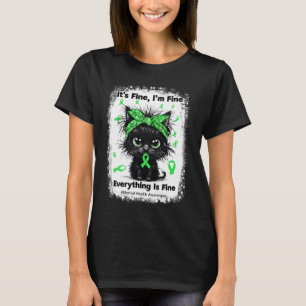 Geestelijke gezondheid Warrior Awareness Black Cat T-shirt