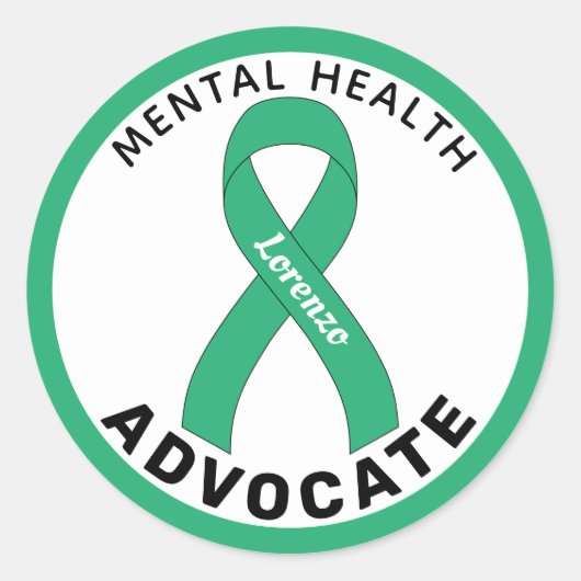 Geestelijke gezondheid Warrior Ribbon White Round  Ronde Sticker (Voorkant)