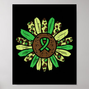 Geestelijke Gezondheid Zonnebloem Groene Ribbon Aw Poster