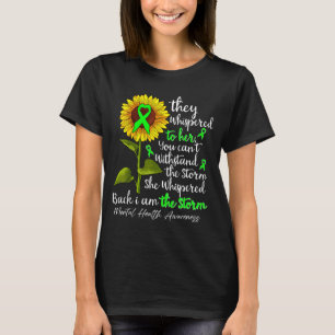 Geestelijke gezondheid zonnebloem ik ben groene li t-shirt