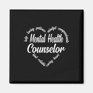Geestelijke gezondheidsadviseur Heart Word Cloud Magneet