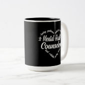 Geestelijke gezondheidsadviseur Heart Word Cloud Tweekleurige Koffiemok (Voorkant rechts)