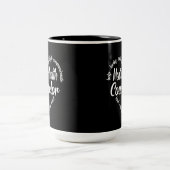 Geestelijke gezondheidsadviseur Heart Word Cloud Tweekleurige Koffiemok (Center)