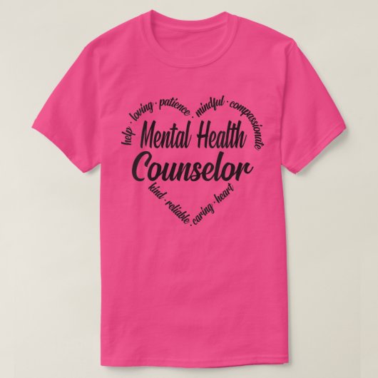 Geestelijke gezondheidsadviseur Word Cloud VN T-shirt (Design voorkant)