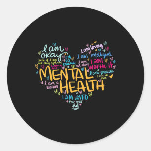 Geestelijke gezondheidsgevoeligheid Depressie 1 Ronde Sticker
