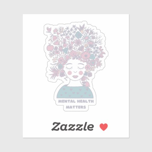 Geestelijke gezondheidskwesties | Bloemenvrouw Fra Sticker (Vel)