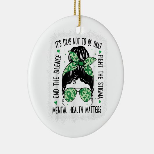Geestelijke gezondheidskwesties Bun Mental Health Keramisch Ornament (Rechts)