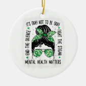 Geestelijke gezondheidskwesties Bun Mental Health Keramisch Ornament (Voorkant)