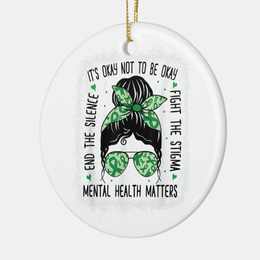 Geestelijke gezondheidskwesties Bun Mental Health Keramisch Ornament (Links)