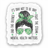 Geestelijke gezondheidskwesties Bun Mental Health  Sticker (Voorkant)