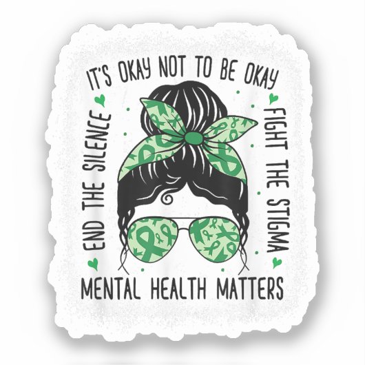 Geestelijke gezondheidskwesties Bun Mental Health  Sticker (Voorkant)
