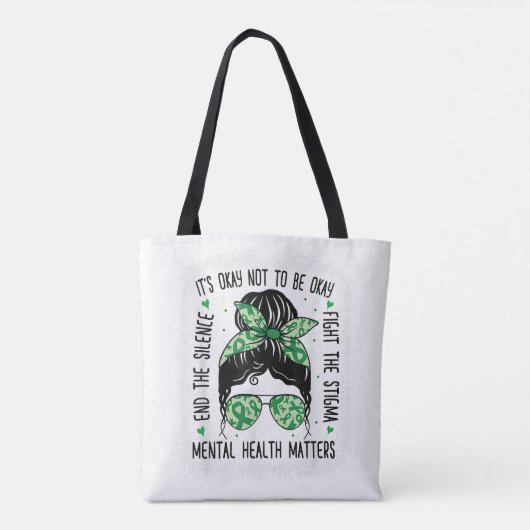 Geestelijke gezondheidskwesties Bun Mental Health  Tote Bag (Achterkant)