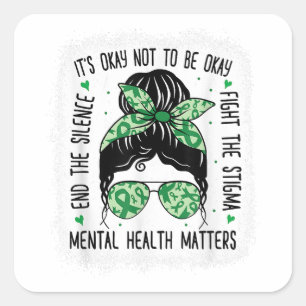 Geestelijke gezondheidskwesties Bun Mental Health  Vierkante Sticker