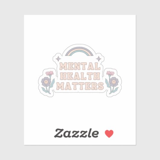 Geestelijke gezondheidskwesties | Groovy Rainbow F Sticker (Vel)