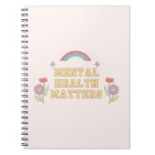 Geestelijke gezondheidskwesties | Groovy Rainbow P Notitieboek (Voorkant)