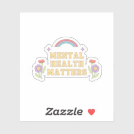 Geestelijke gezondheidskwesties | Groovy Rainbow P Sticker