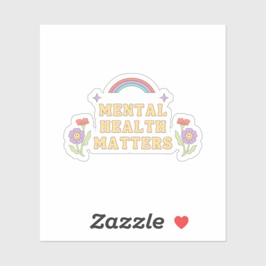 Geestelijke gezondheidskwesties | Groovy Rainbow P Sticker (Vel)