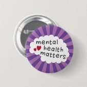 Geestelijke gezondheidskwesties pinback badge ronde button 5,7 cm (Voorkant /achterkant)
