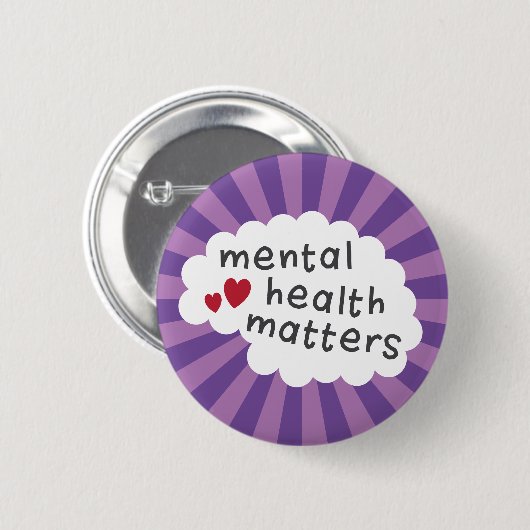 Geestelijke gezondheidskwesties pinback badge ronde button 5,7 cm (Voorkant /achterkant)
