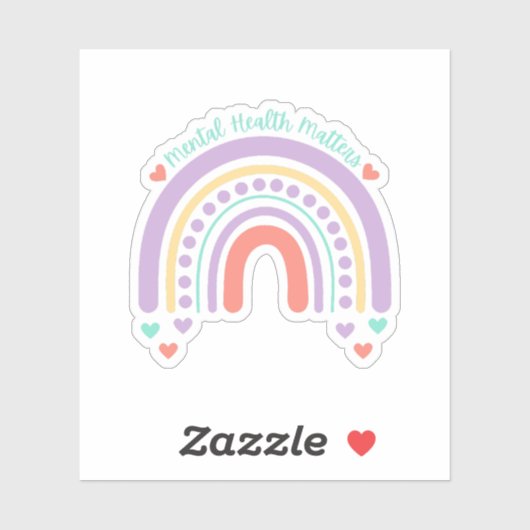 Geestelijke gezondheidskwesties | Regenboog perzik Sticker (Vel)