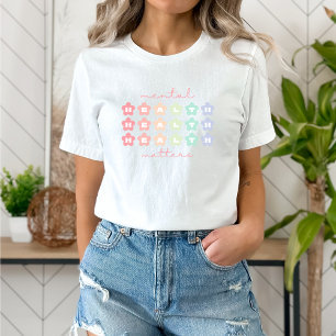 Geestelijke gezondheidskwesties Retro Bloemen Pa T-shirt