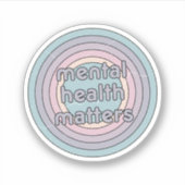 Geestelijke gezondheidskwesties | Retro Circle Fra Sticker (Voorkant)