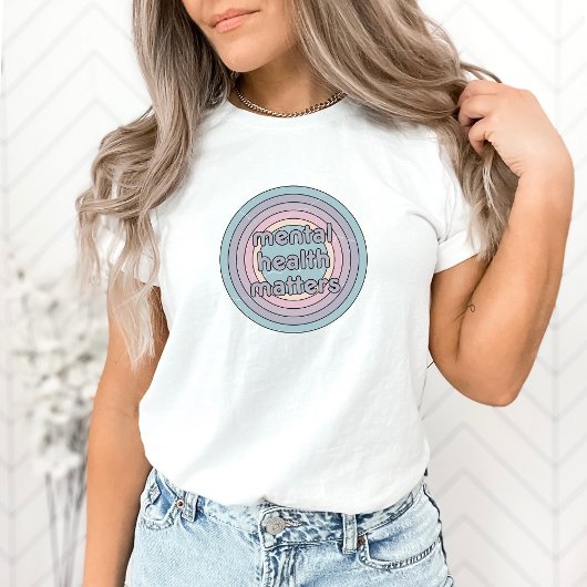 Geestelijke gezondheidskwesties | Retro Circle Fra T-shirt