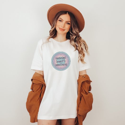 Geestelijke gezondheidskwesties | Retro Circle Fra T-shirt
