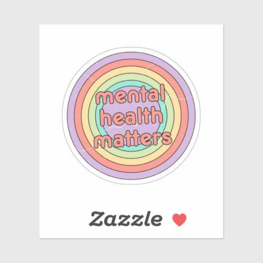 Geestelijke gezondheidskwesties | Retro Circle Pea Sticker (Vel)
