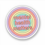 Geestelijke gezondheidskwesties | Retro Circle Pea Sticker (Voorkant)