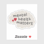 Geestelijke gezondheidskwesties tekst over hersene sticker (Vel)