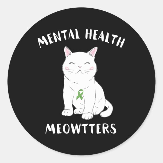 Geestelijke gezondheidsproblemen beëindigen het st ronde sticker (Voorkant)