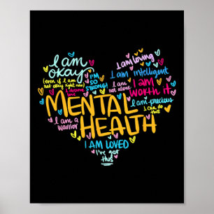 Geestelijke gezondheidsproblemen Bewustzijn Hearts Poster