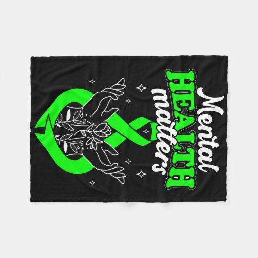 Geestelijke gezondheidsproblemen Bloemen Bewustzij Fleece Deken (Voorkant (Horizontaal))