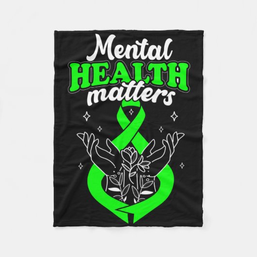 Geestelijke gezondheidsproblemen Bloemen Bewustzij Fleece Deken (Voorkant)