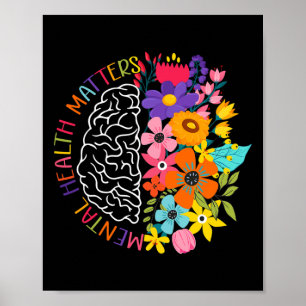 Geestelijke gezondheidsproblemen Bloemen Menselijk Poster