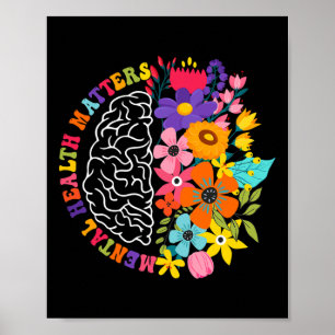 Geestelijke gezondheidsproblemen Bloemen Menselijk Poster
